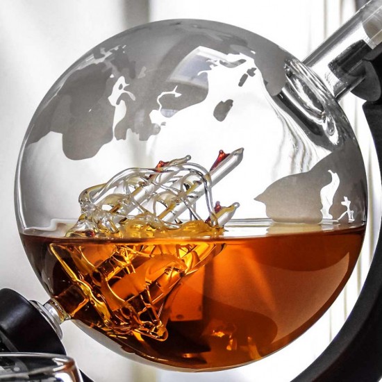 Set decantor glob whisky si cuburi pentru racire Set decantor glob whisky si cuburi pentru racire