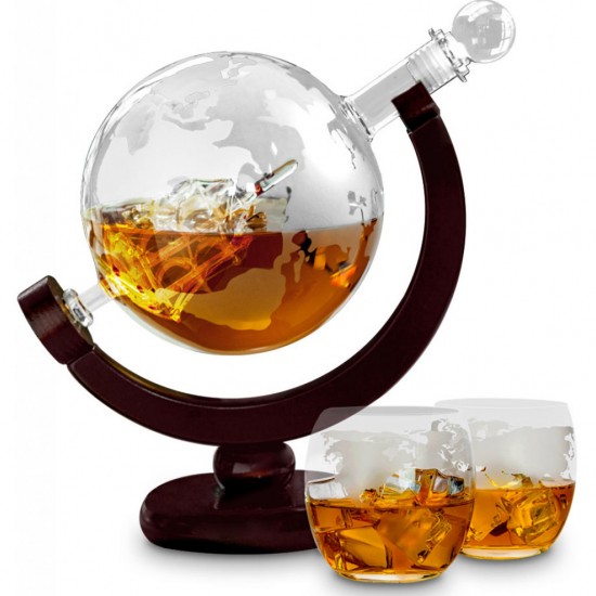 Set decantor glob whisky si cuburi pentru racire Set decantor glob whisky si cuburi pentru racire