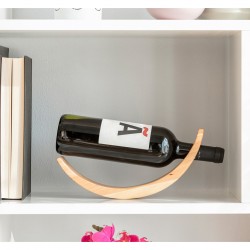 Suport din lemn pentru sticle de vin cu efect de plutire