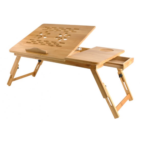 Masa din lemn pentru laptop, inclinare ajustabila pe 5 nivele, reglare inaltime si Ventilatie Masa din lemn pentru laptop, inclinare ajustabila pe 5 nivele, reglare inaltime si Ventilatie
