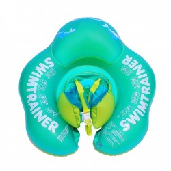 Colac inot pentru bebelusi si copii, Material PVC ecologic, cu suport burtica si bretele, Design de protectie multipla potrivit inot bebelusi 2-6 ani, Albastru