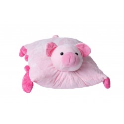 Perna decorativa in forma purcelus din plus roz 50 cm