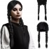 Peruca Neagra Wednesday cozi impletite
