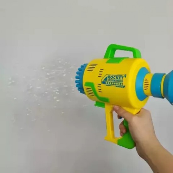 Pistol pentru baloane de sapun, BAZOOK , 48 de orificii, Galben Pistol pentru baloane de sapun, BAZOOK , 48 de orificii, Galben