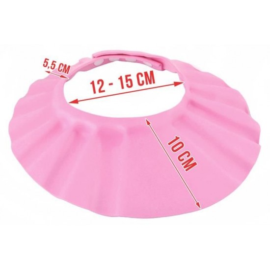 Protejeaza-ti copilul in timpul spalarii parului cu Protectia cap pentru baie de culoare roz