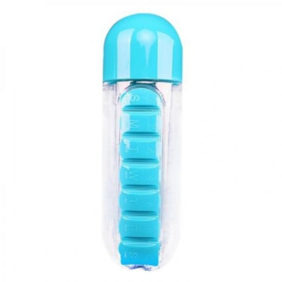 Sticla cu oganizator pentru medicamente, volum 600 ml, 7 compartimente Sticla cu oganizator pentru medicamente, volum 600 ml, 7 compartimente