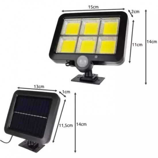 Proiector solar LED 120 COB, senzor miscare, telecomanda, 3 moduri de iluminare Proiector solar LED 120 COB, senzor miscare, telecomanda, 3 moduri de iluminare