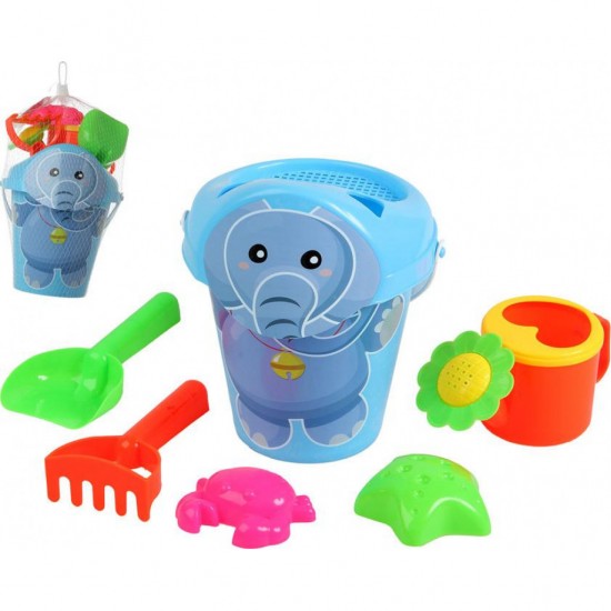 Set de jucarii de plaja elefant vesel 7 piese Set de jucarii de plaja elefant vesel 7 piese
