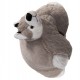 Perna decorativa in forma catel husky din plus gri cu alb 50 cm