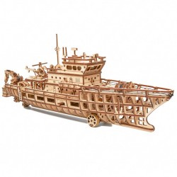 Puzzle 3D mecanic din lemn yacht
